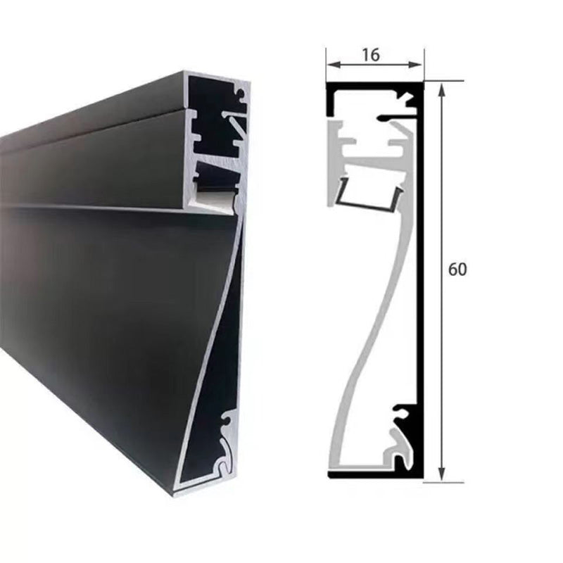 6CM Height Black Skirting Aluminum Profile 1M Length