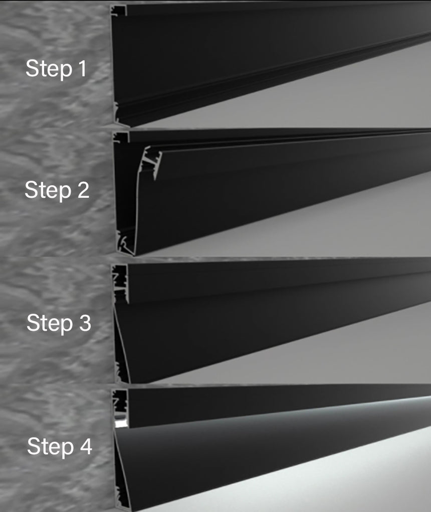 6CM Height Black Skirting Aluminum Profile 1M Length