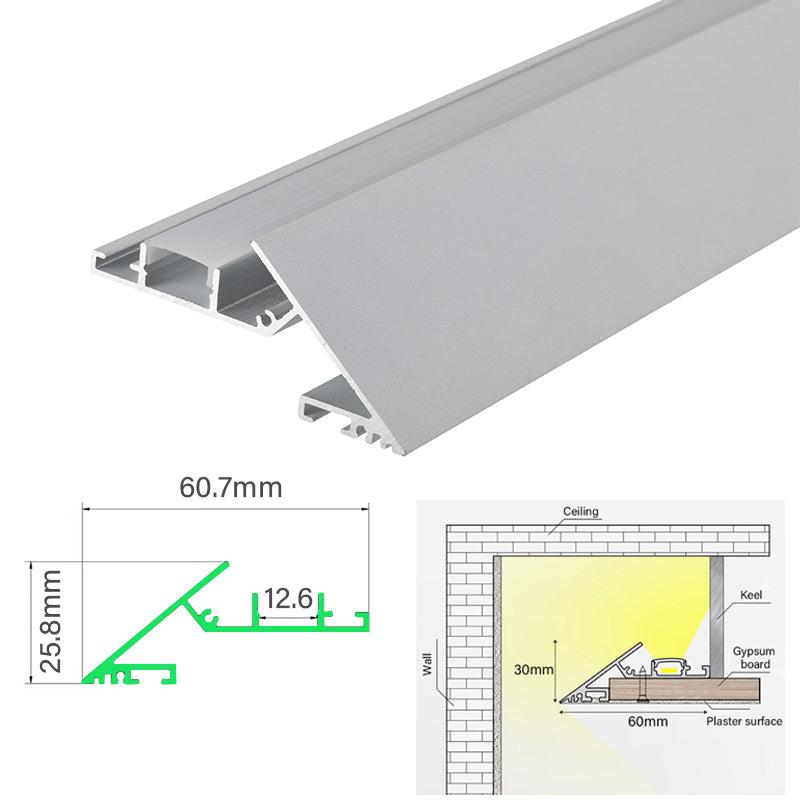 25*60mm Ultra-Thin Embedded Aluminum Profile