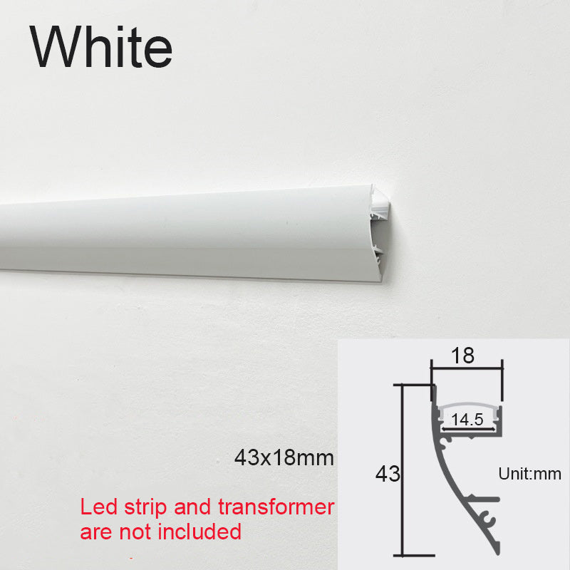 18*43mm Black White Upward Ceiling Aluminum Profile